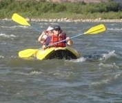 Karen Callahan Kayaking the Colorado River Rapids