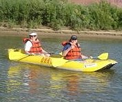 Karen Callahan and Linda Tatten Kayaking the Colorado River in Moab UT