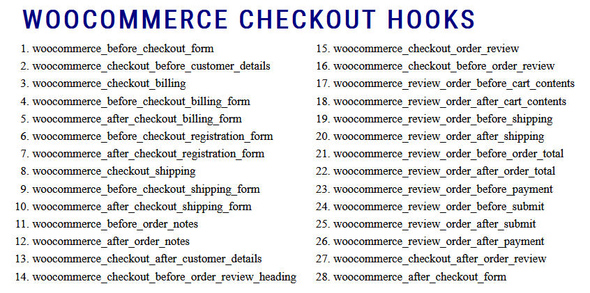 woocommerce checkout hooks